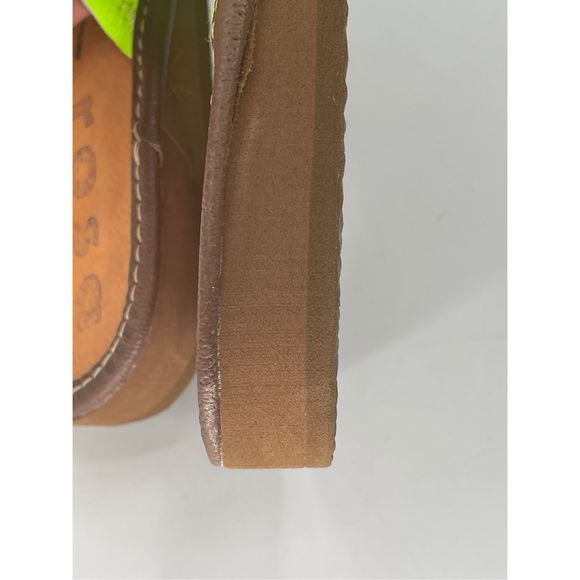 Rosa Mosa Diamond‎ Slide Sandal Mule Women 11 US 41 EU Lime Green Neon Leather - Picture 7 of 13